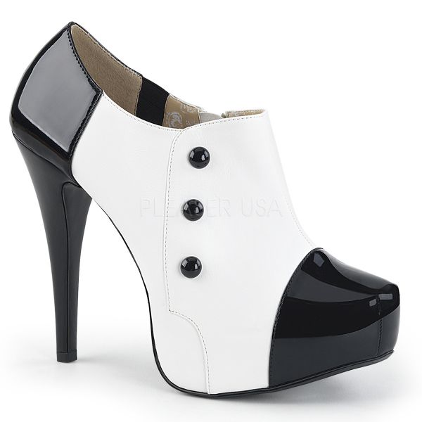 Elegante zweifarbige Plateau Booties mit High-Heel-Absatz CHLOE-11